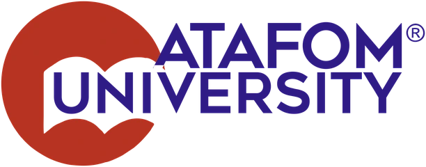 ATAFOM Universityn logo vaalealla taustalla